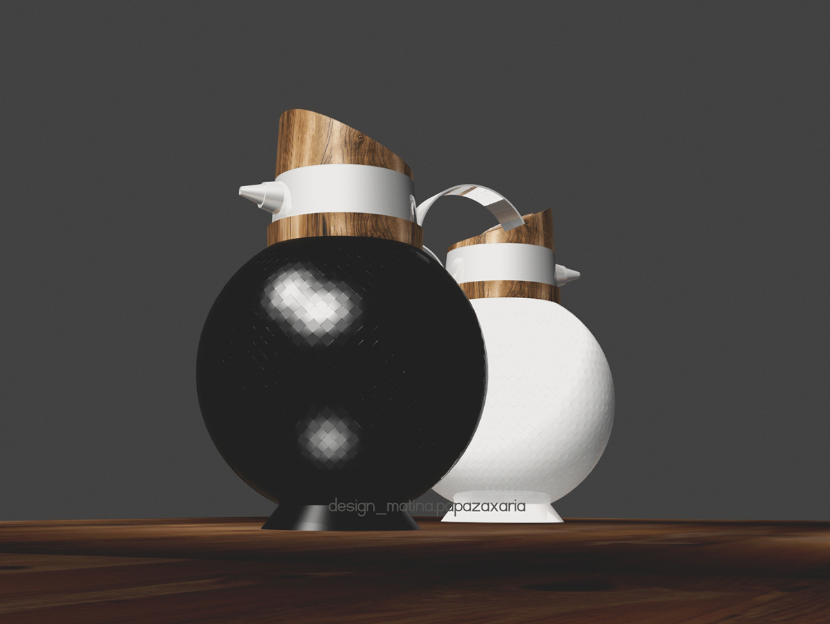 jug birds houseware wood White black Inox silver jug water water tableware ceramic 3D matina  Bottega Veneta