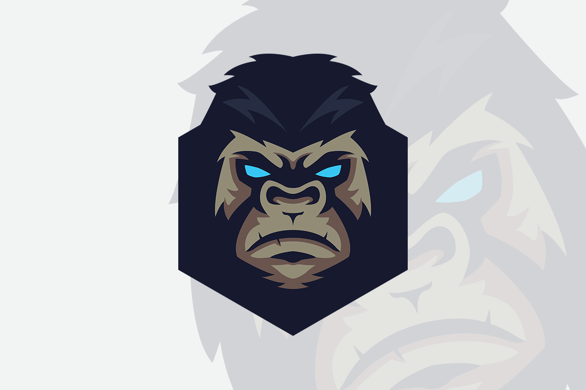 Mascot logo mark E-Sports sports animal bear gorilla skull headset pickle