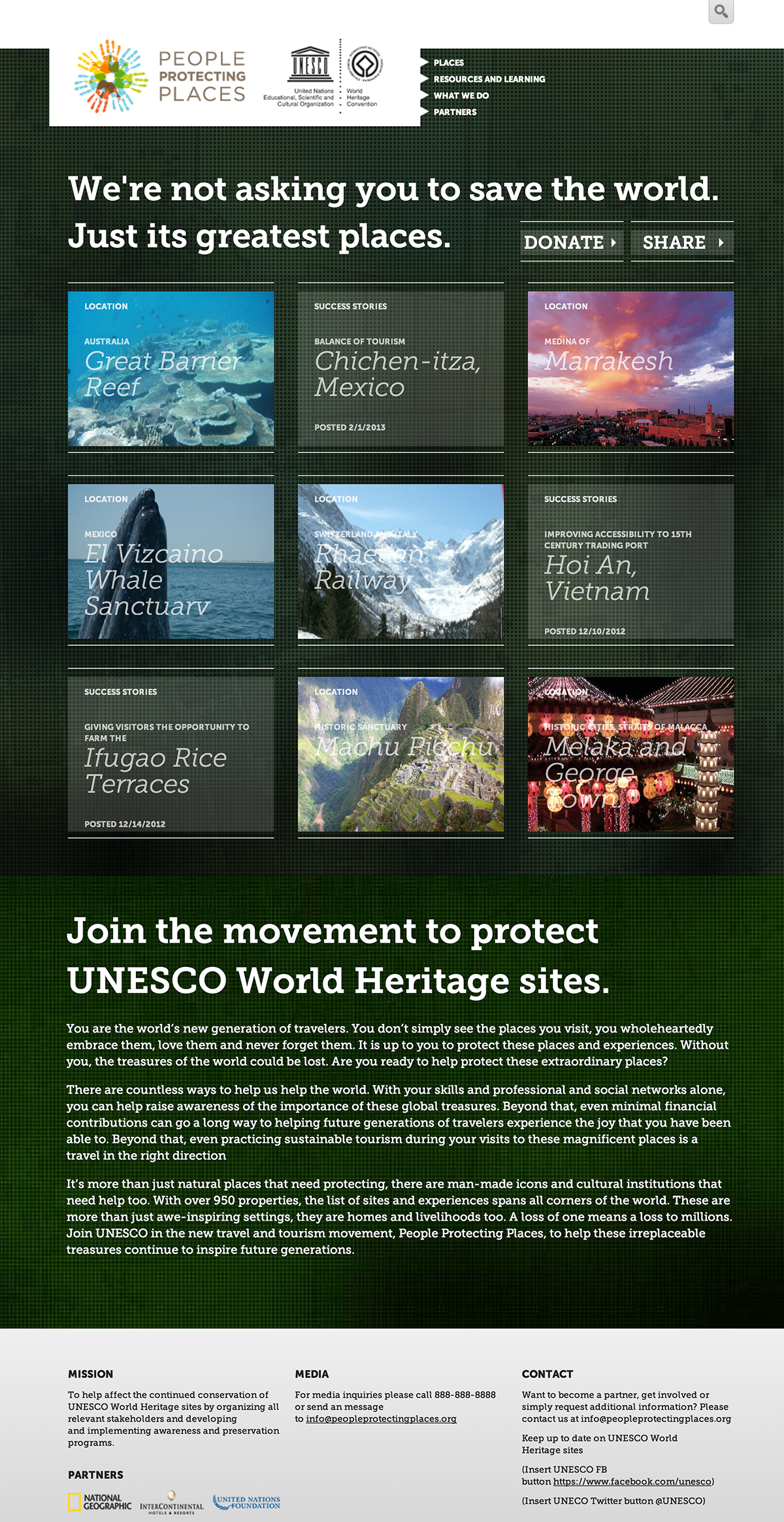 Adobe Portfolio UNESCO Travel Website
