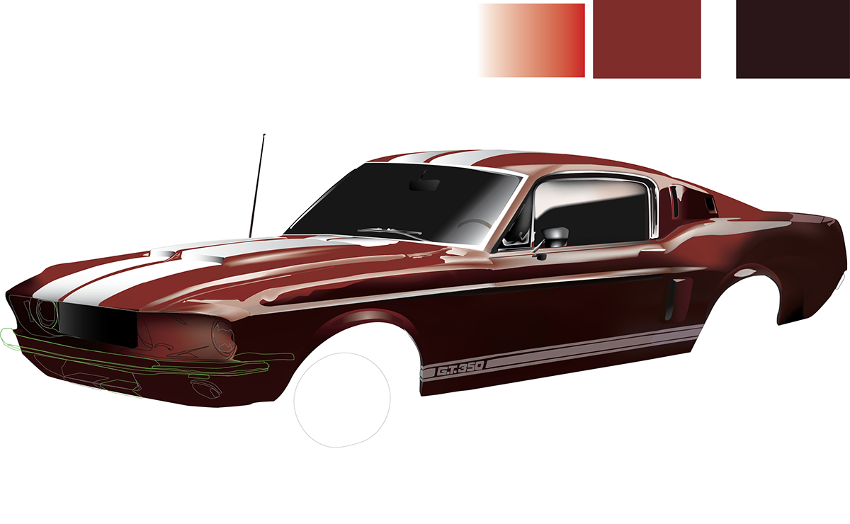 Mustang vintage car design Retro