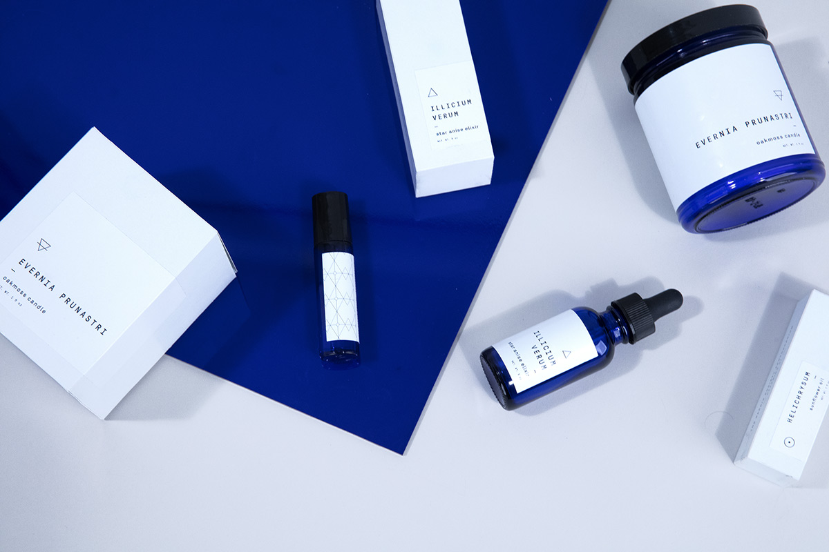 packaging design package dieline minimal blue apothecary alchemy symbol modern occult