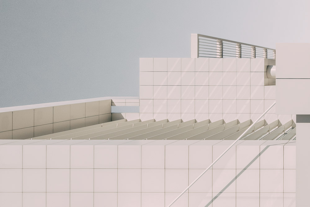 Los Angeles architectural photography light geometry contemporary architecture Richard Meier city building design