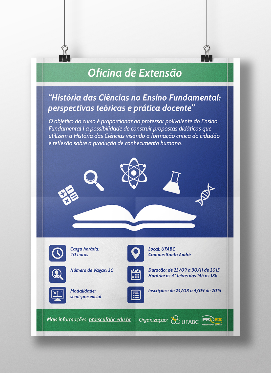UFABC cartaz extensão História das Ciências Ensino Fundamental ciencias