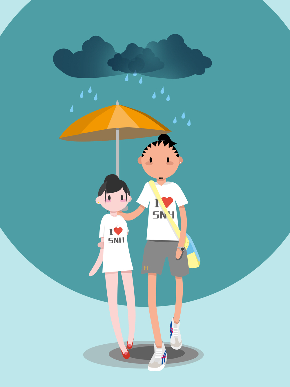 love rain umbrella walking in rain