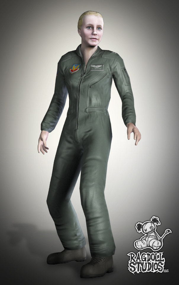 Ragdoll Studio LLC air force Pilot john anderson 3ds max Zbrush Character