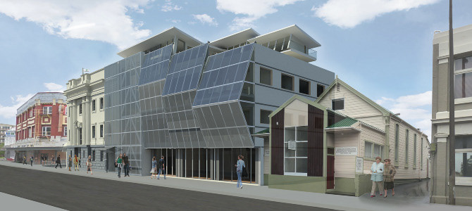 Bank model restaurant Office apartment wellington cuba st future flexible retrofit contemporary facade atrium geometry