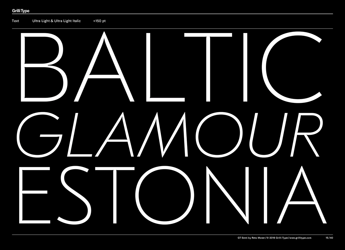 type design GT Eesti Grilli Type Typeface