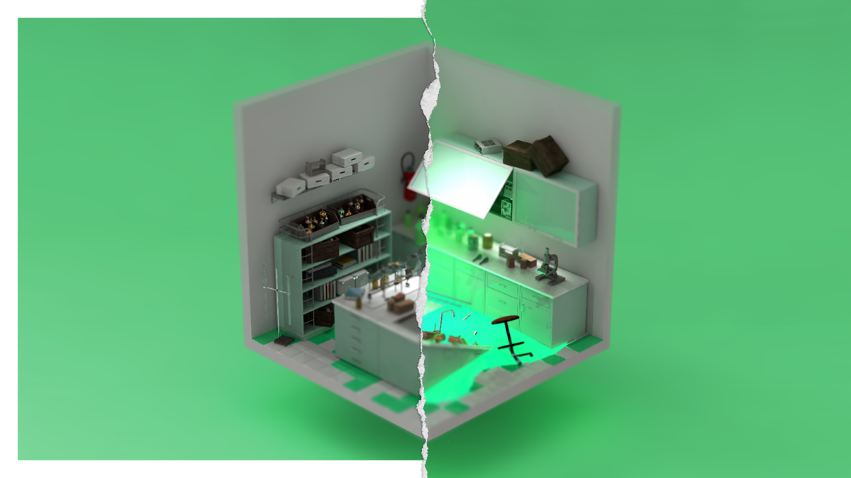 3D animation  destruction ilustration Interior ISO isokoll Isometric petrkoll