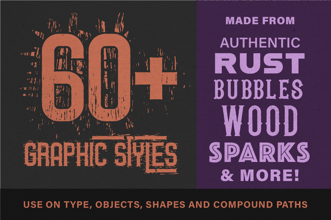 lettering type text effects vector effects graphic styles vector Illustrator grunge effects vintage letter effects lettering styles