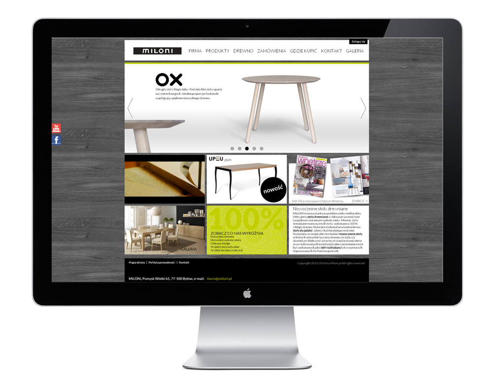 miloni design table furniture UI/UX Website logo identity