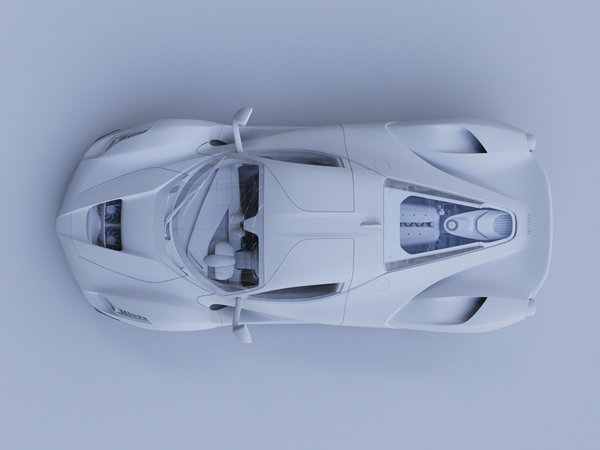 FERRARI automotive   Cars hypercar supercar AutomotiveCGI caradvertising CGIStudio photorealistic CGI