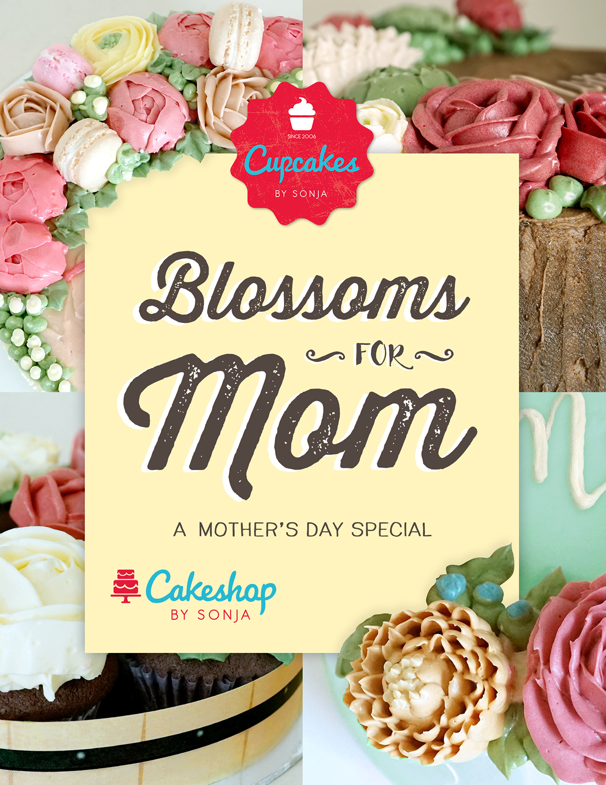 print catalog Catalogue Mother's Day mother floral Flowers cake cupcake Roses