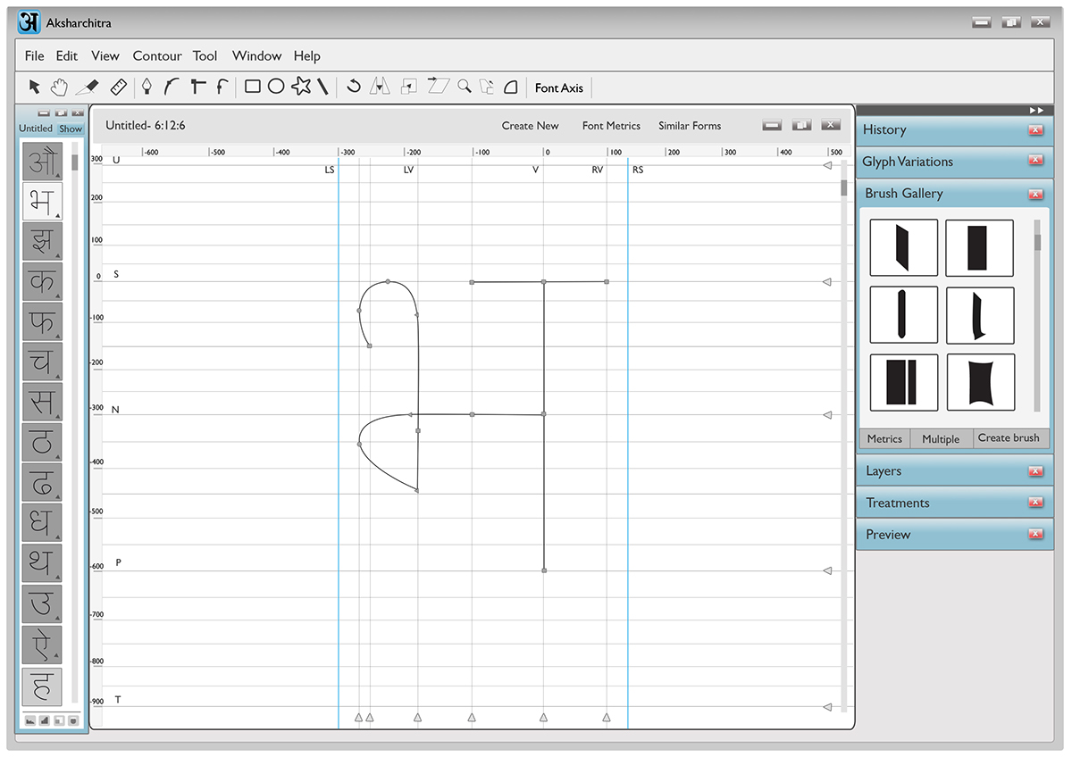 Devanagari font computer mediated tool