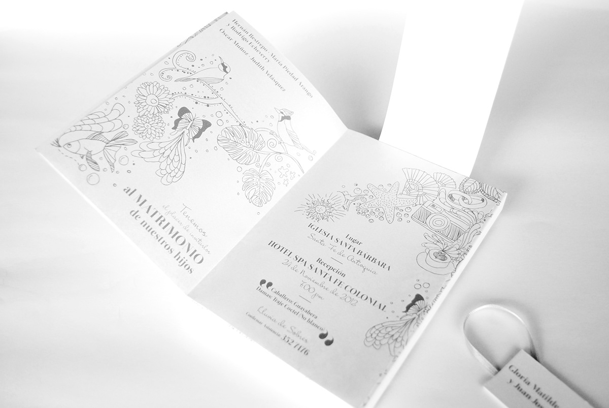 colombia Lucho Salazar Cartagena diseño creative birds Sun Invitation wedding card Love romantic
