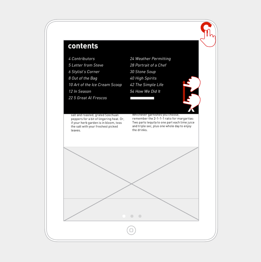 who's hungry magazine iPad wireframes design graphic interaction print UI ux Interface app school howest