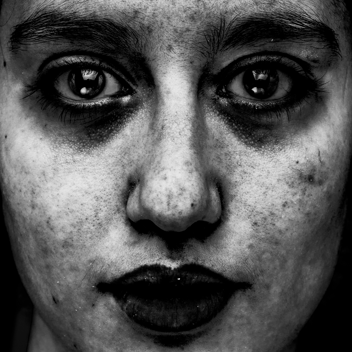 portraits black and white square manipulation abstraction beauty ugly satiation intense