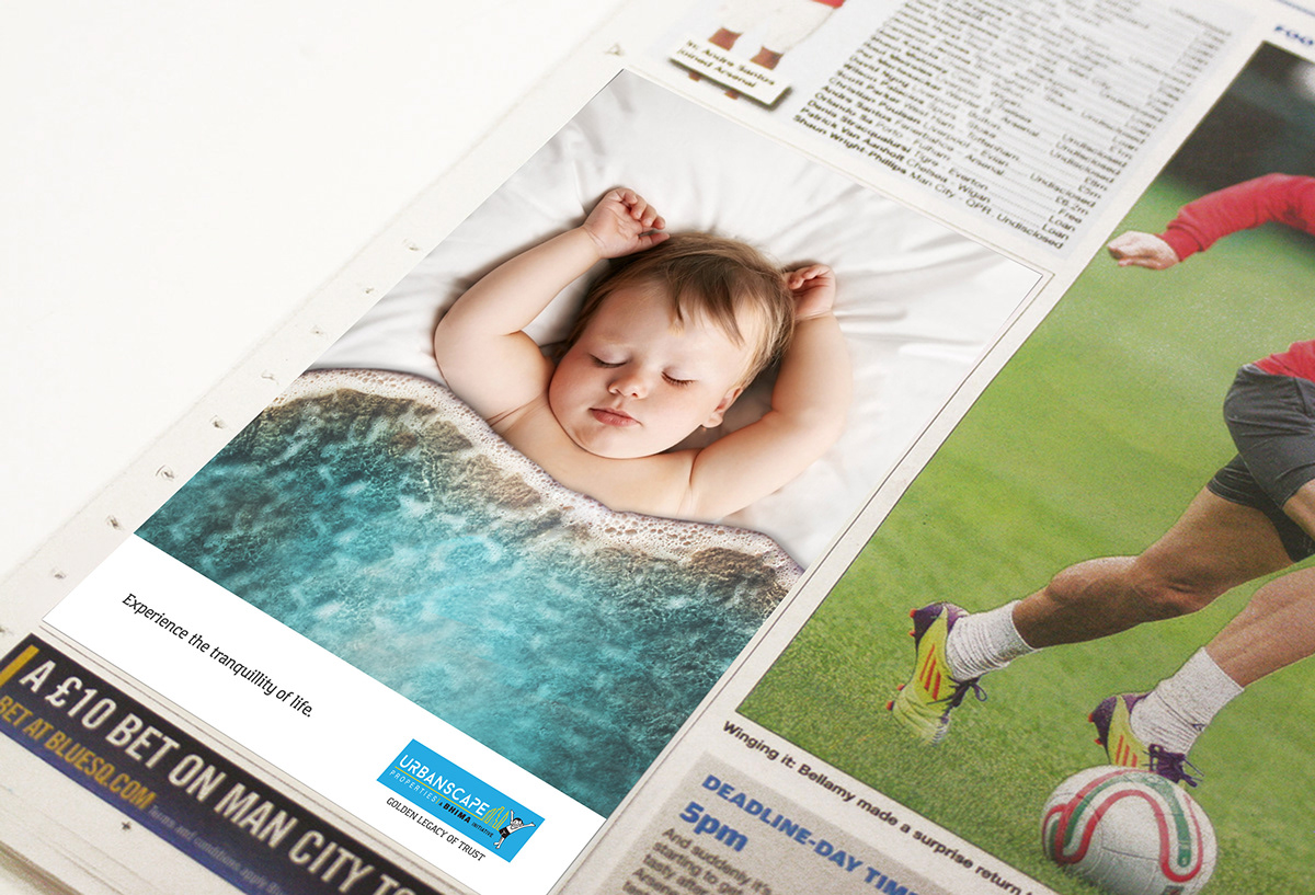 creative Advertising  ads sea baby sleeping builders bed construction