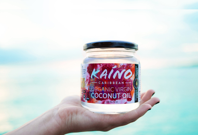 Kaino coconut oil packaging design Video Production Product Namin  logo design e-commerce Dominican republic food photography