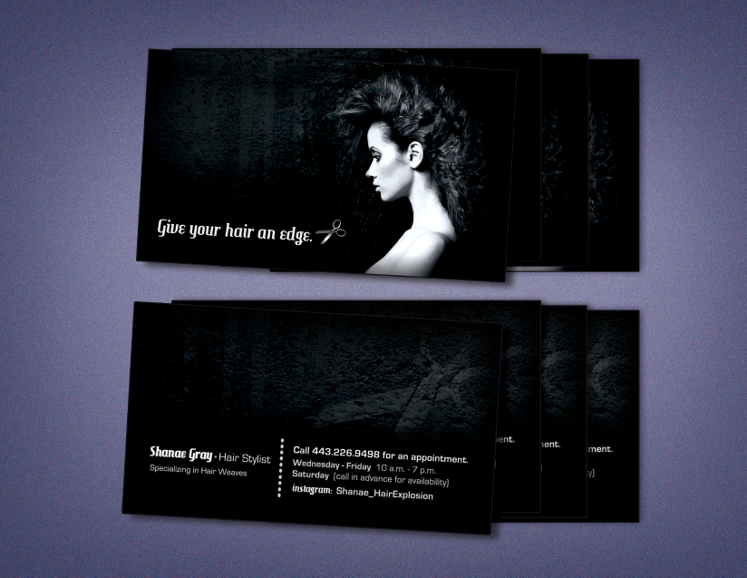 business card  print  edge   beauty  hair  salon  promotional  typography  retouching Layout  urban  business