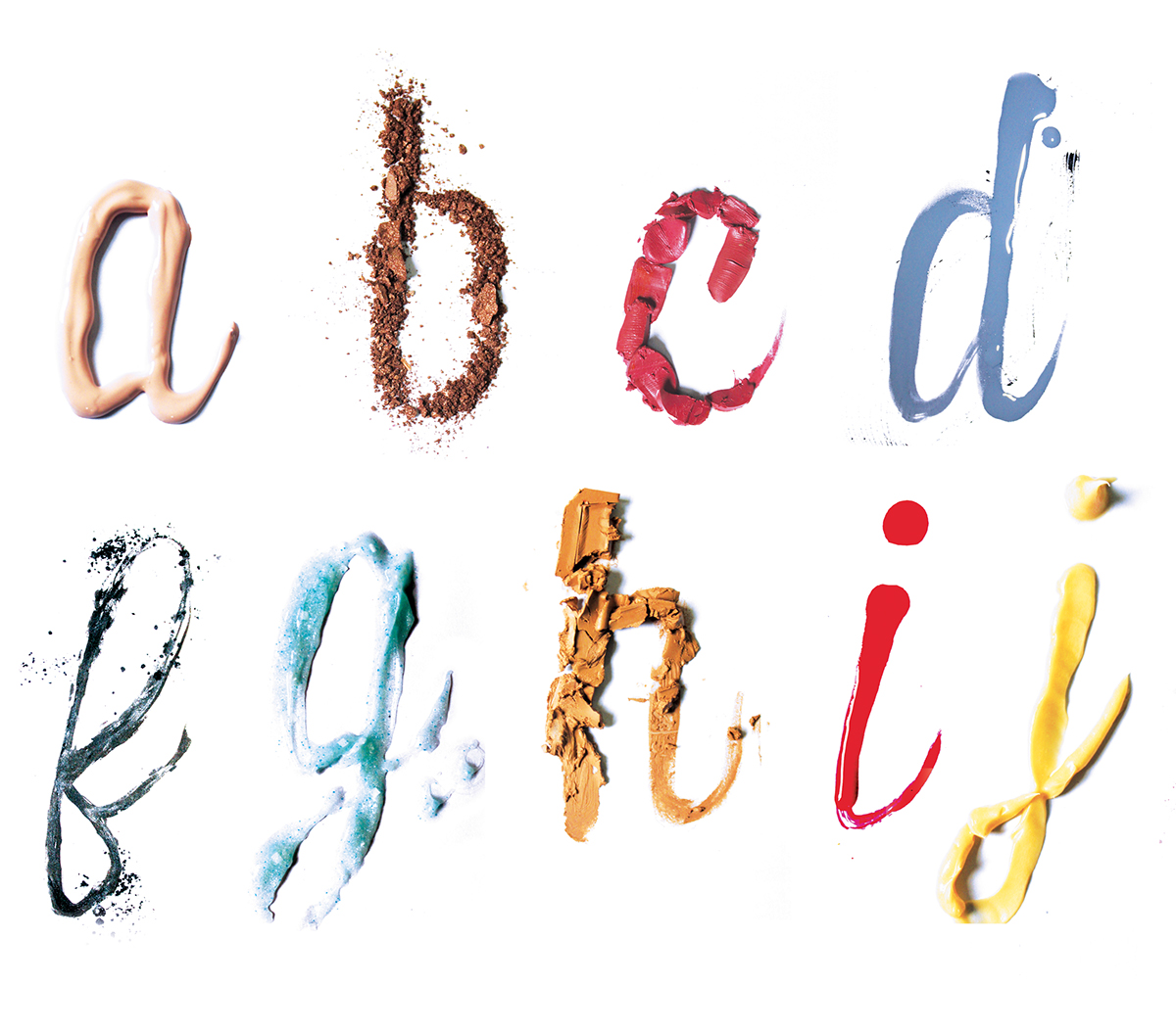 Experimental Typography poster makeup cosmetic industry lipstick letterforms alphabet