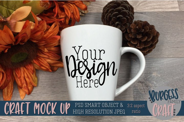 autumn coffee cup Fall Flowers free mock up freebie mock up Mockup Mug  pine cone