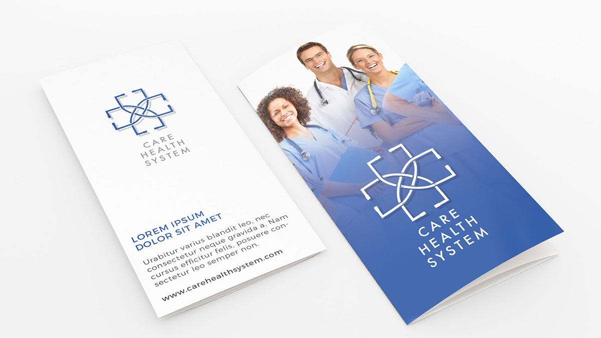 CARE HEALTH SYSTEM medical logo design cross stethoscope link shield protection