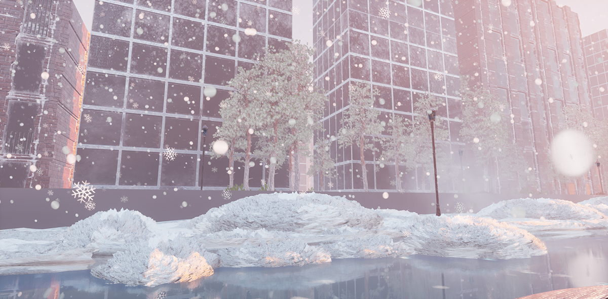 modeling environment snow Level Design 3d art lighting new year Maya Christmas Landscape