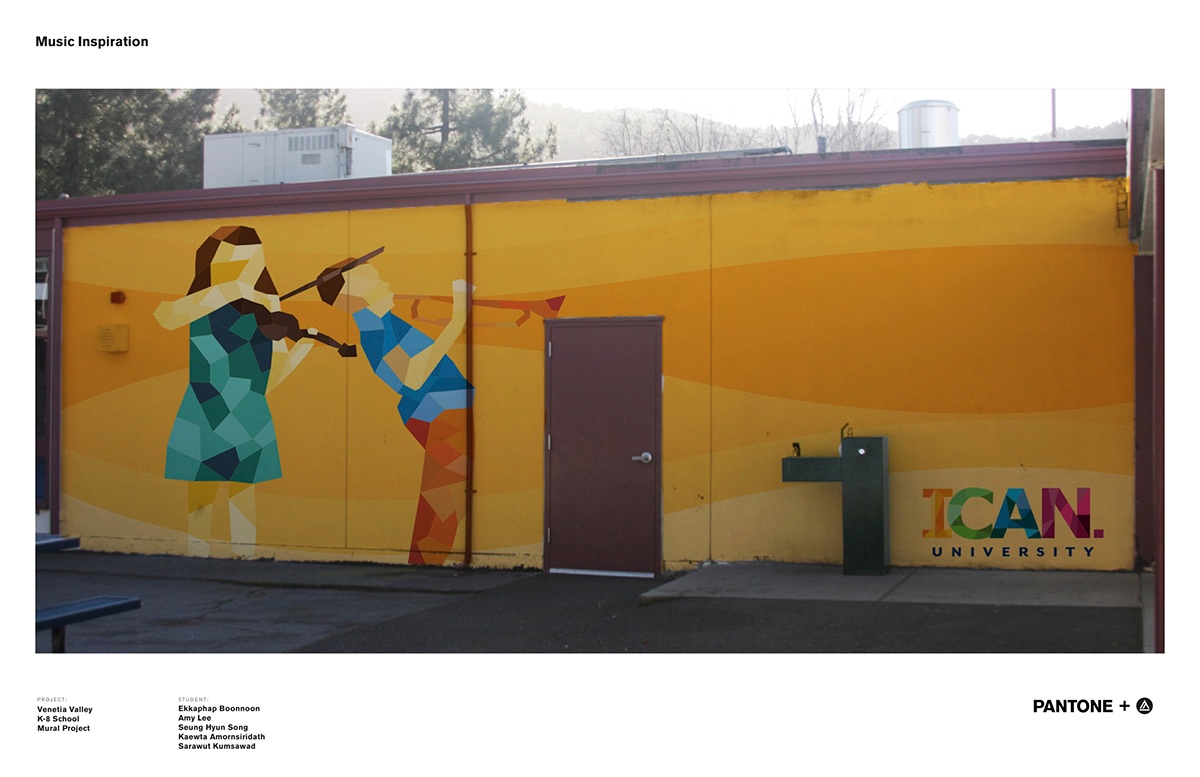 Mural Design Color Design anti-bullying wall design pantone School Mural