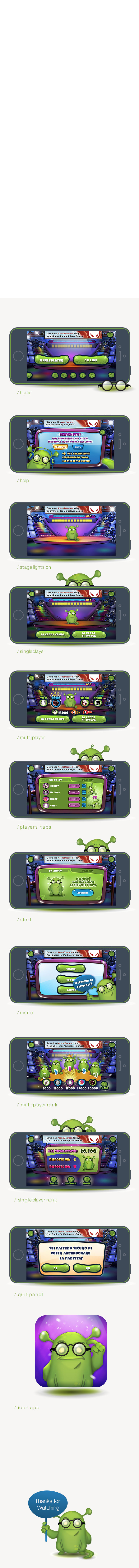Cordialmente app game UI alien mobile andyworld funny cartoon