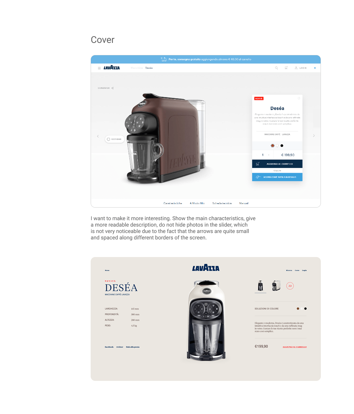 Web Design  UI/UX user interface Ecommerce lavazza coffee