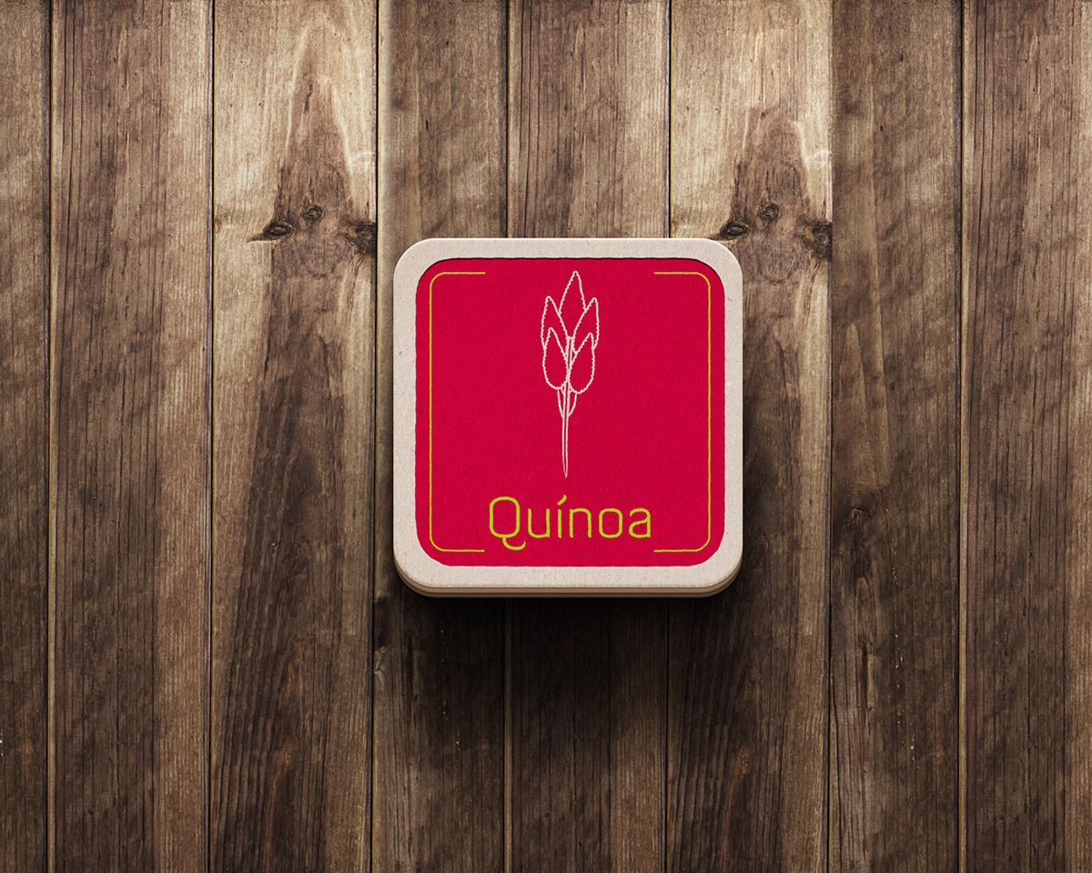 quinoa bar tapas Vegetarian Food  drink corporate image brand naming final project Corporate Image Manual hospitality sector Stationery merchandising logo