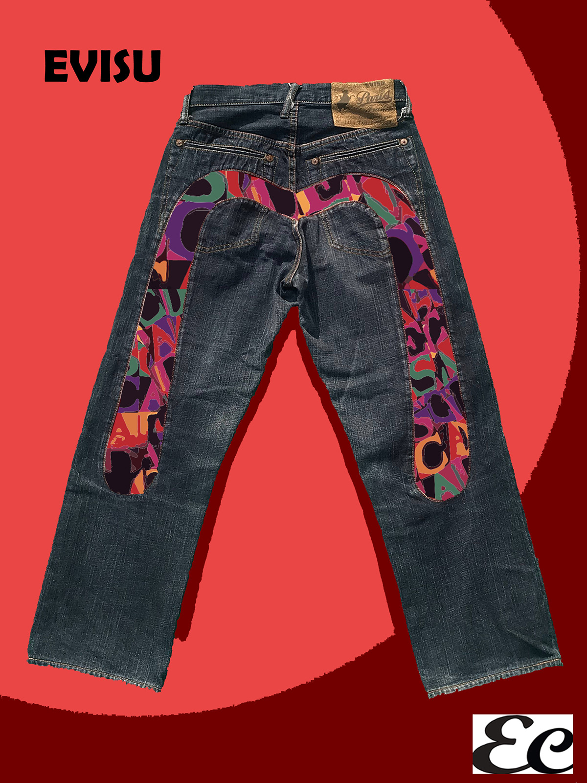 Bandana colori jeans levi's moda anni 90 pittura RIVISITAZIONE sonia terk tela texture