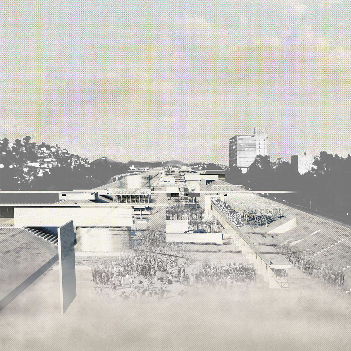 Undergraduate Thesis Thesis Project architecture school handrawing tijuana river mexico