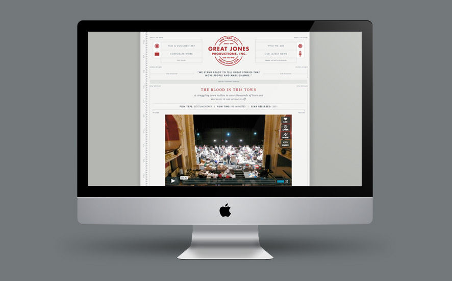 great jones productions tag collective Website digital icons Layout minimal color history  heritage