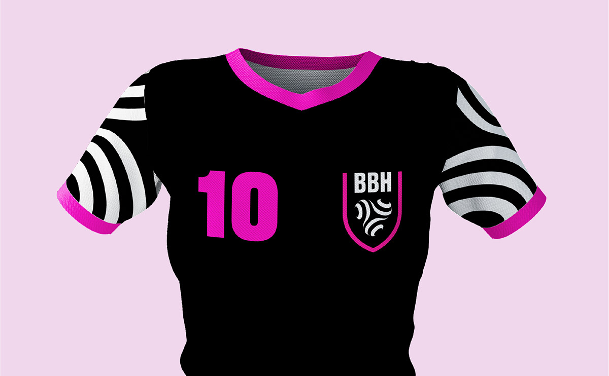 Brest club handball logo pink sport stripes