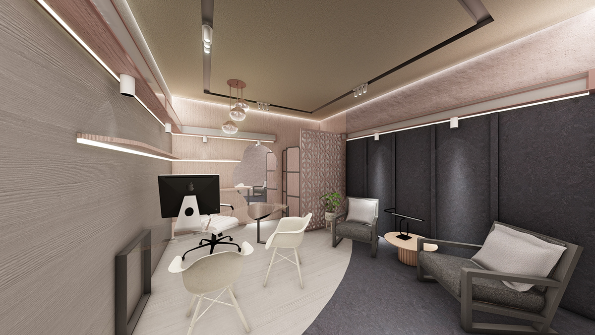 Adobe Portfolio 3D modeling 3d modeling Render architecture interior design  ilumination clinic