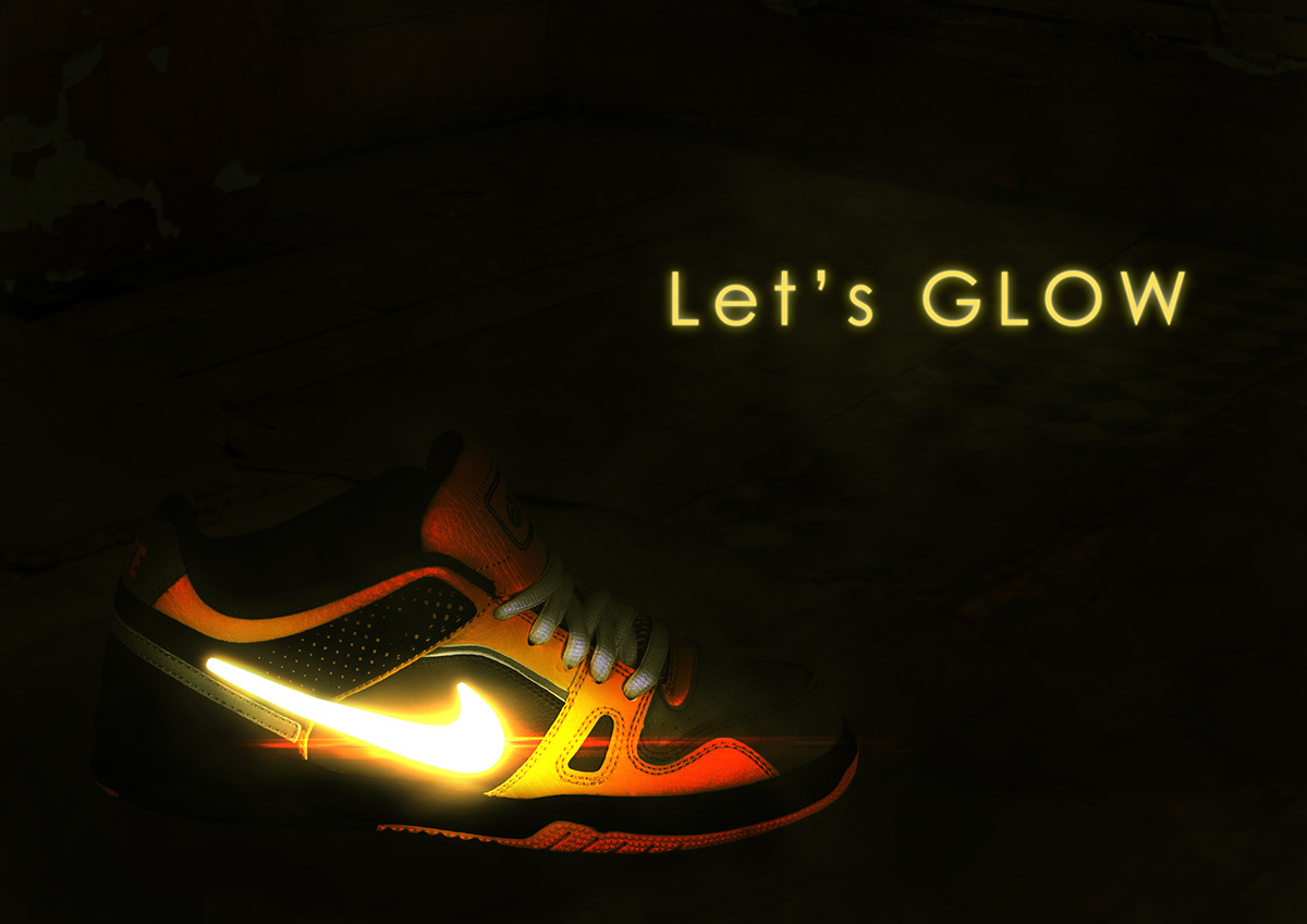 Nike glow photoshop