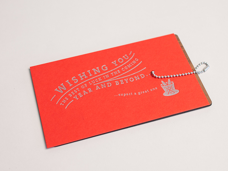 holiday cards  rabbit wood laser cutting new year's card letterpress