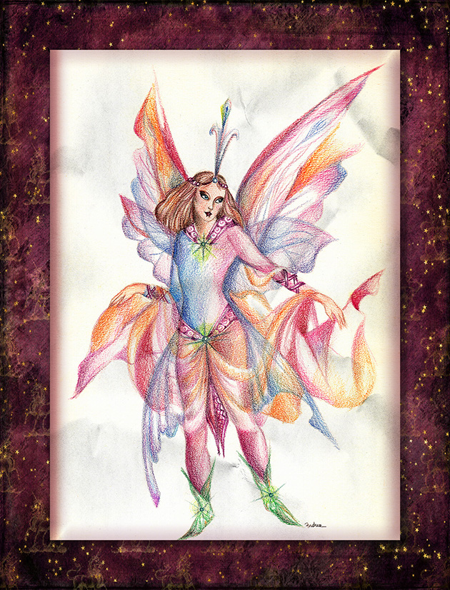 Adobe Portfolio Fairies ILLUSTRATION  fae mixed media wings pencil color Folklore