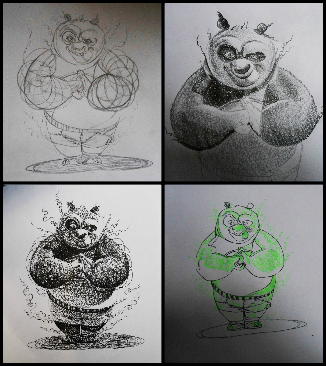 kung fu panda po cartoon Fan Art Drawing  Character cool black and white digital Photography 