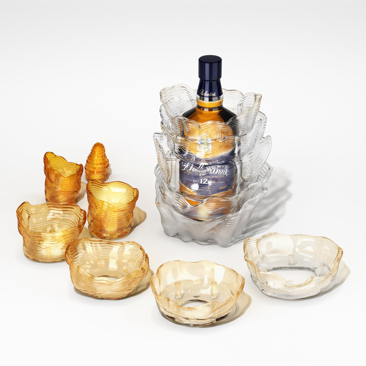 3d printing sculpture Whisky scotland alcohol Technology Printing polyjet 12 year ballantine's