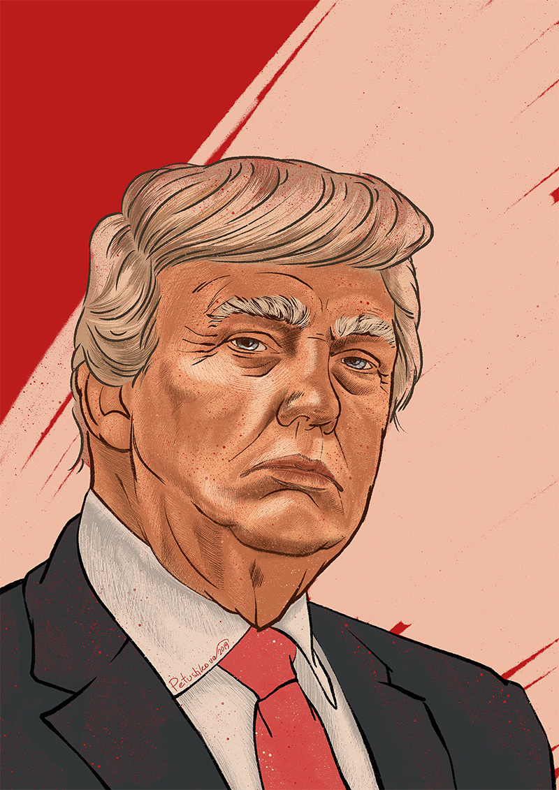 Trump president america portrait usa Donald Trump Great Again politycs ILLUSTRATION  ipadart