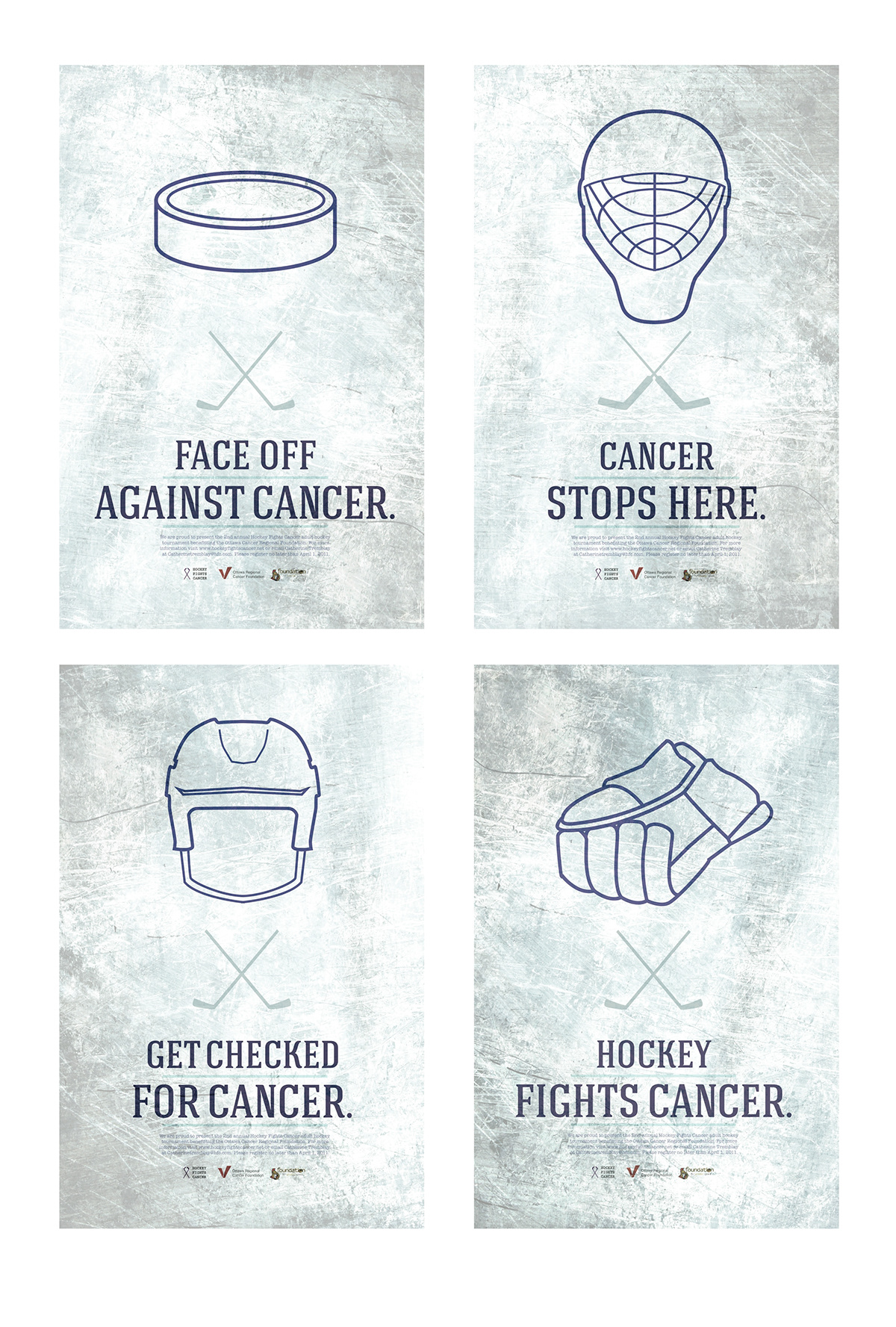 hockey ice cancer awareness poster