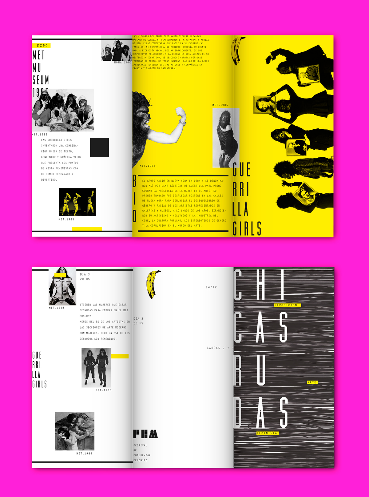 festival Gabriele muestra guerrilla girls poster triptico postcard feminism feminismo diseño diseño3