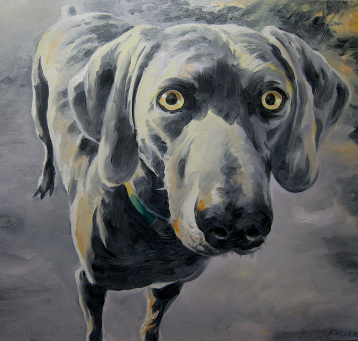 Oil Painting Gary Indiana Cars animals dogs