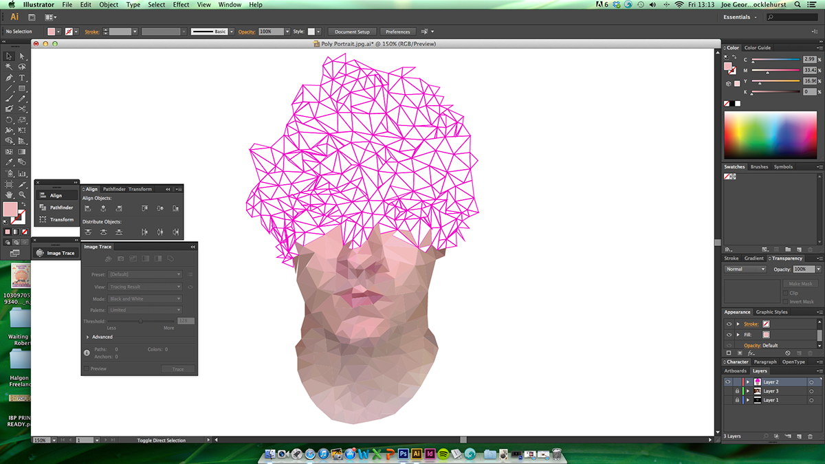 poly portrait Illustrator photoshop Triangles are my favourite shape