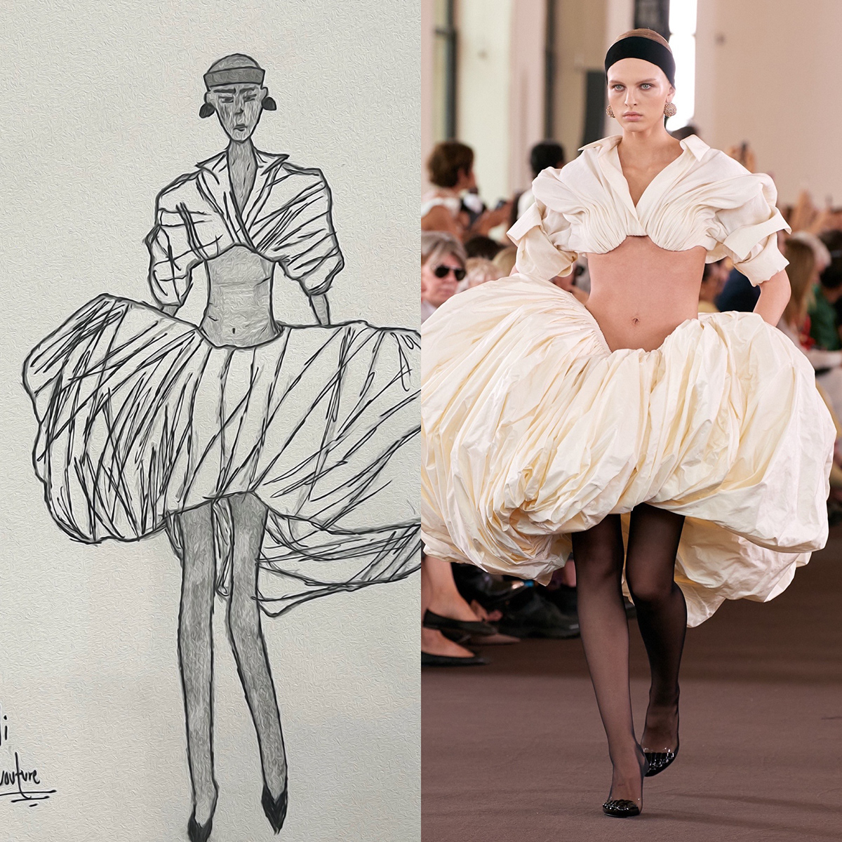 Fashion  fashion illustration Jean Paul Gaultier Schiaparelli Drawing  illustrations sketchbook pencil paper saintlaurent