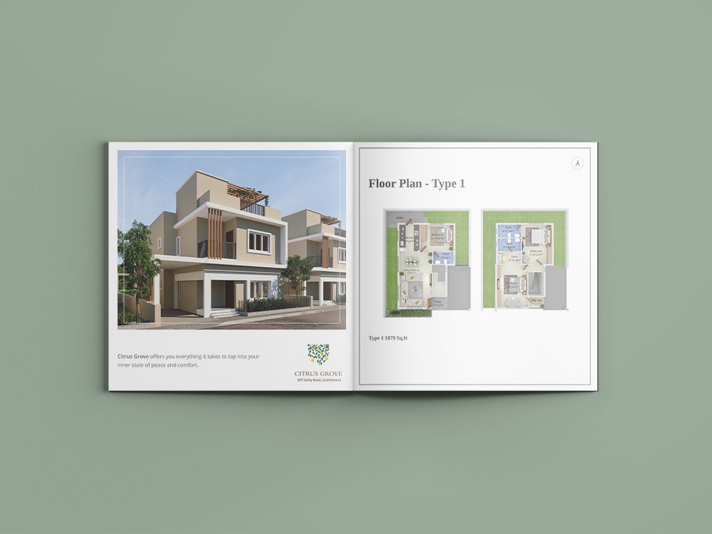 Catalogue brochure real estate property Villas pricol Coimbatore