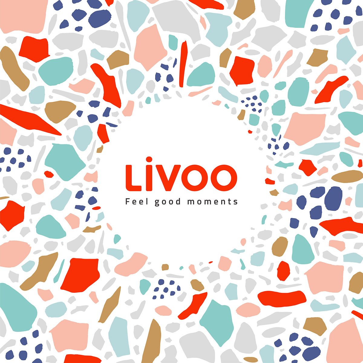 branding  Goodies graphic design  graphic visual Layout Livoo livoo2020 Terrazzo visual system
