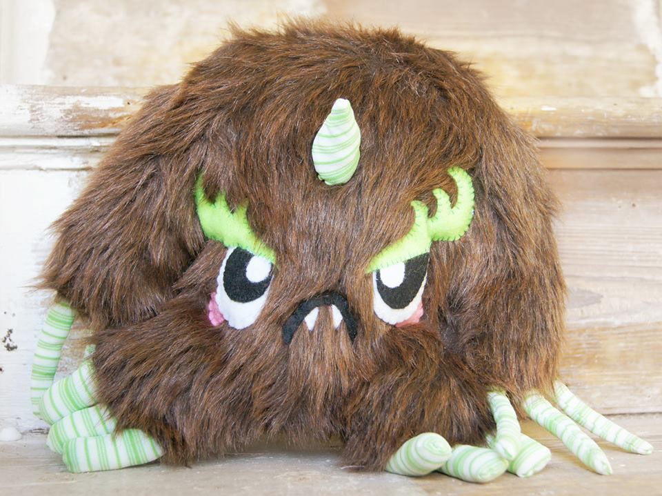 plush cuddly grumpy handmade toy monster